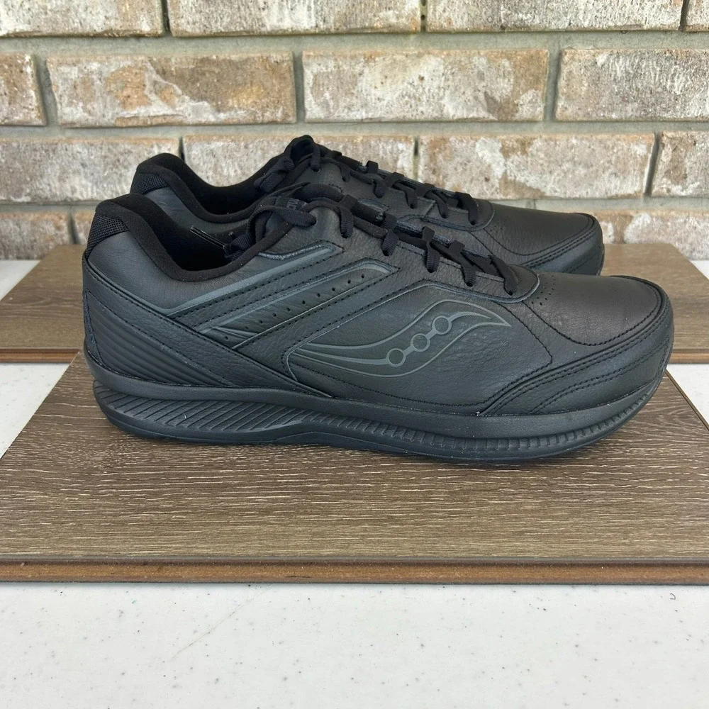 Saucony Echelon Walker 3 Shoes Mens 13W Black Walking Casual Lace Up Comfort NEW